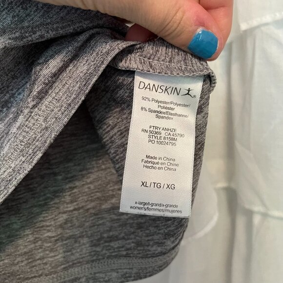 Danskin Performance Heather Gray V Neck Shirt - Size XL - Picture 5 of 8